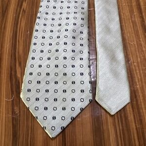 Canali Exclusive Collection Silver Blue Silk‎ Thick Tie 60"x3.75"